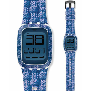 SWATCH Double Knit Touch Blue Rubber Strap