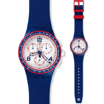 SWATCH Fast Server Blue Rubber Strap