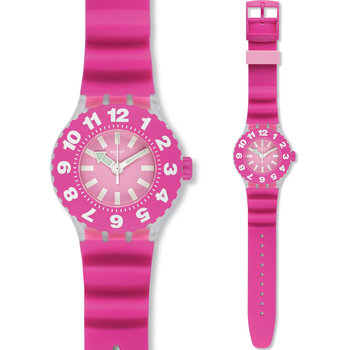 SWATCH DIE ROSE Pink Silicone Strap