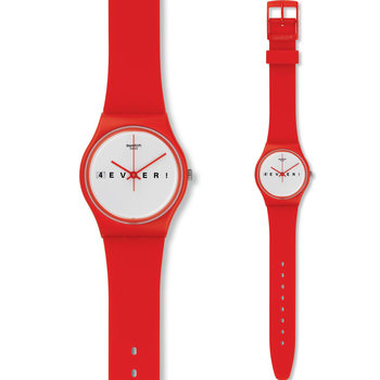 SWATCH 4everfever Red Rubber Strap