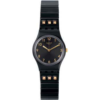 SWATCH Posh N' Flex Crystals Black Stainless Steel Bracelet (L)