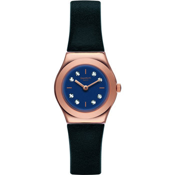 SWATCH Oro-Loggia Crystals Blue Leather Strap