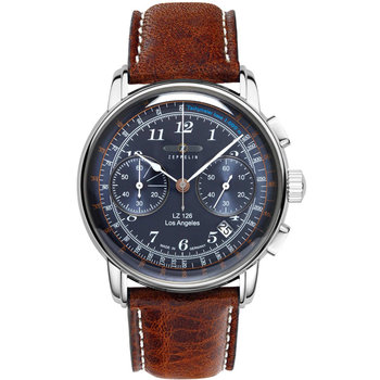 ZEPPELIN LZ 126 Los Angeles Chronograph Brown Leather Strap