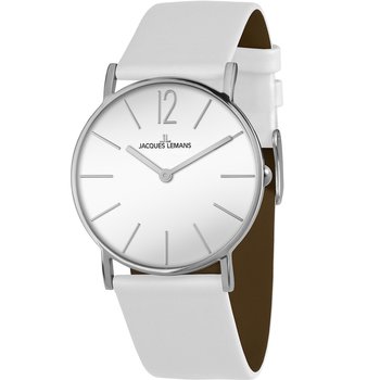 Jacques LEMANS York White Leather Strap