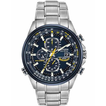 CITIZEN Eco-Drive Radio Controlled World Chronograph A-T Silver Stainless Steel Bracelet