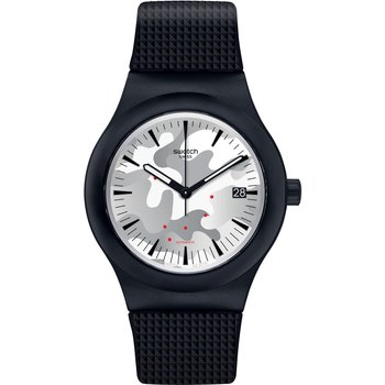 SWATCH Sistem Kamu Automatic Black Silicone Strap