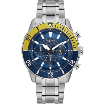 BULOVA Sport Collection Chronograph Silver Stainless Steel Bracelet