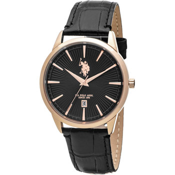 U.S.POLO Carter Black Leather Strap