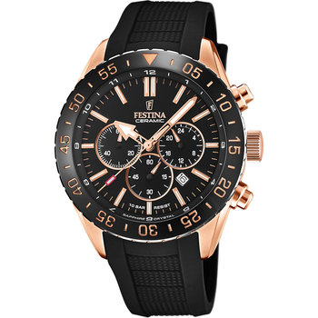 FESTINA Ceramic Chronograph Black Rubber Strap