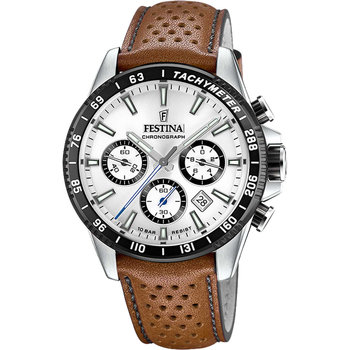 FESTINA Timeless Chronograph Brown Leather Strap