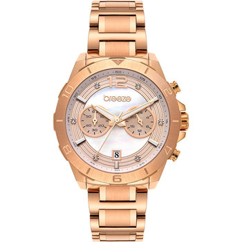 BREEZE Prestinia Swarovski Chronograph Rose Gold Stainless Steel Bracelet