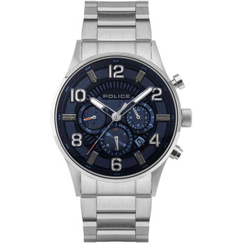 POLICE Addis Dual Time Silver Stainless Steel Bracelet