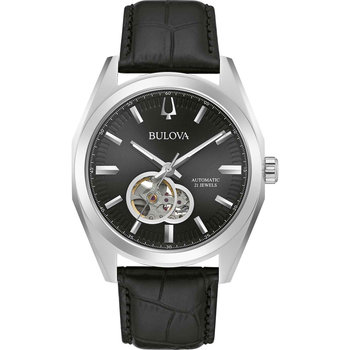 BULOVA Surveyor Automatic Black Leather Strap