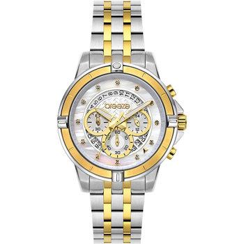 BREEZE Divinia Crystals Chronograph Two Tone Stainless Steel Bracelet