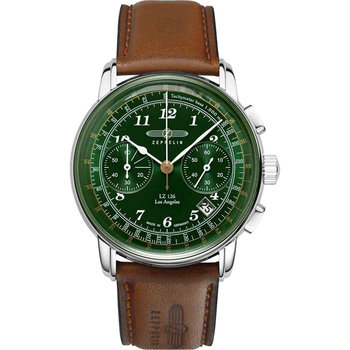 ZEPPELIN LZ 126 Los Angeles Chronograph Brown Leather Strap