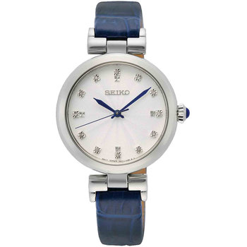 SEIKO Caprice Diamonds Blue Leather Strap