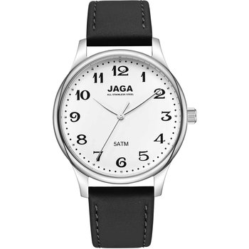 JAGA Black Leather Strap