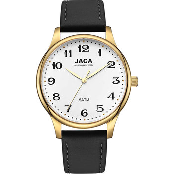 JAGA Black Leather Strap