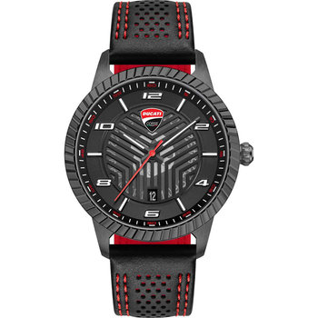 DUCATI CORSE Podio Black Leather Strap