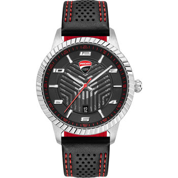 DUCATI CORSE Podio Black Leather Strap