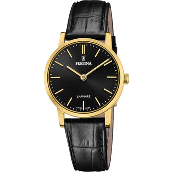 FESTINA Black Leather Strap