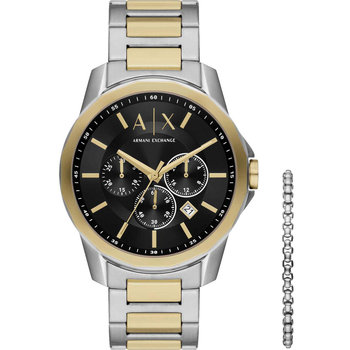 ARMANI EXCHANGE Banks Chronograph Two Tone Stainless Steel Bracelet Gift Set