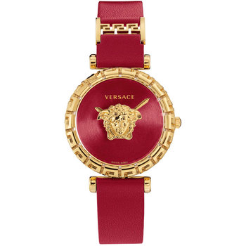 VERSACE V-Motif Red Leather
