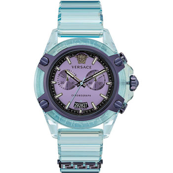 VERSACE Icon Active Chronograph Light Blue Rubber Strap