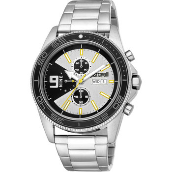 JUST CAVALLI Gents Chronograph Silver Stainless Steel Bracelet