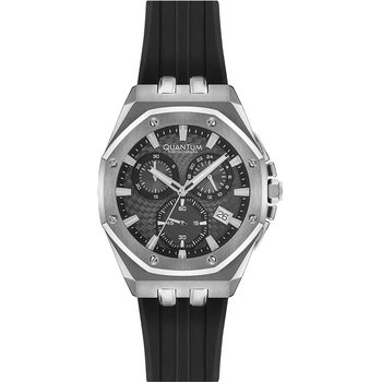 QUANTUM Hunter Chronograph Black Silicone Strap