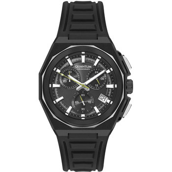 QUANTUM Powertech Chronograph Black Silicone Strap