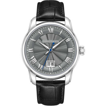 CERRUTI Balvano Black Leather Strap