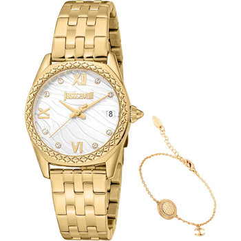 JUST CAVALLI Animalier Crystals Gold Stainless Steel Bracelet Gift Set