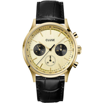 CLUSE Antheor Black Leather Strap