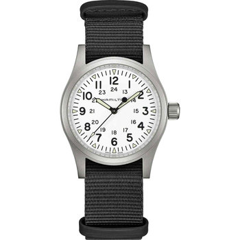 HAMILTON Khaki Field Mechanical Black Fabric Strap