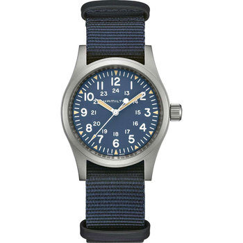 HAMILTON Khaki Field Mechanical Blue Fabric Strap