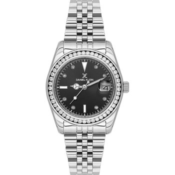 DANIEL KLEIN Crystals Silver Stainless Steel Bracelet