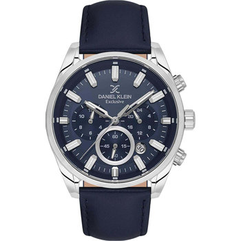 DANIEL KLEIN Chronograph Blue Leather Strap