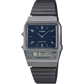 CASIO Vintage Dual Time Chronograph Grey Stainless Steel Bracelet