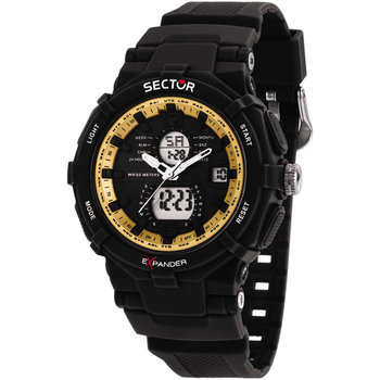 SECTOR EX-09 Dual Time Chronograph Black Plastic Strap