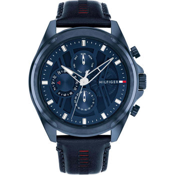 TOMMY HILFIGER Sport Blue Leather Strap