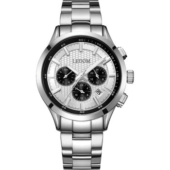 LEDOM Horizon Dual Time Silver Stainless Steel Bracelet