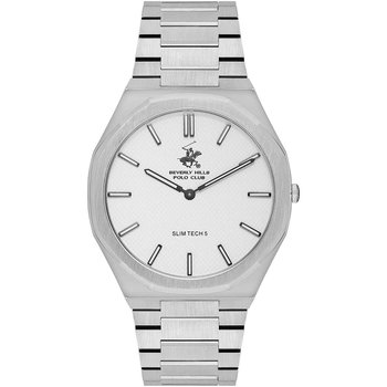 BEVERLY HILLS POLO CLUB Slim Tech 5 Silver Stainless Steel Bracelet