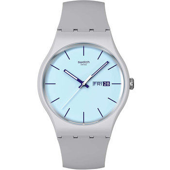 SWATCH Essentials Blueberry Sky Grey Silicone Strap