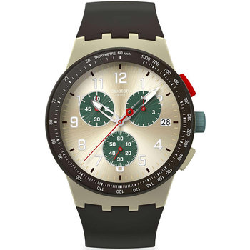 SWATCH Essentials Obsidian Ink Chronograph Black Silicone Strap