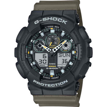 G-SHOCK Dual Time Chronograph Olive Green Rubber Strap