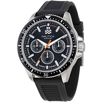 NAUTICA NCT Windrose Black Silicone Strap