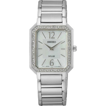 SEIKO Caprice Crystals Solar Silver Stainless Steel Bracelet