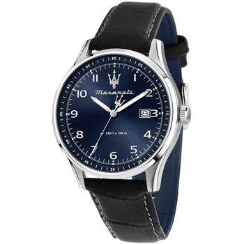 MASERATI Sorpasso Black Leather Strap