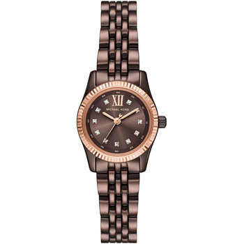 MICHAEL KORS Petite Lexington Crystals Brown Stainless Steel Bracelet